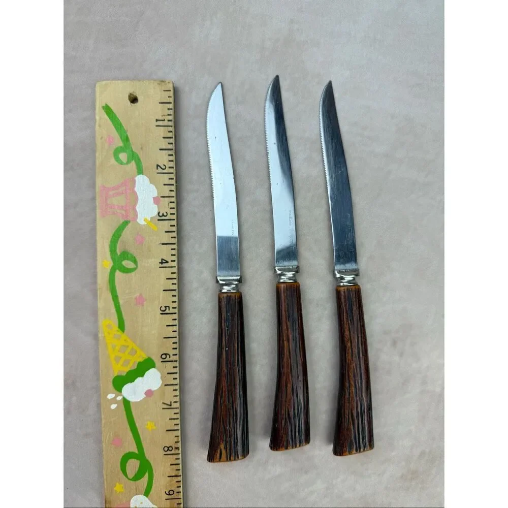 Vintage Forgecraft Knives Bakelite Handles Tested Mod MCM Set of 3